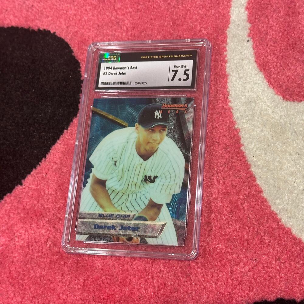 Derek Jeter – 1994 Bowman’s Best Refractor #2 – CSG 7.5 – As Pictured